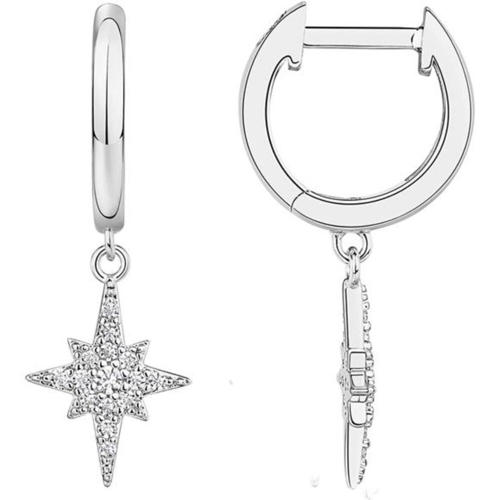 14K Gold Plated Sterling Silver Post Lightweight Drop/Dangle Huggie Earrings